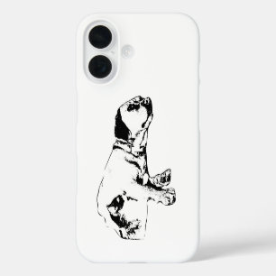 iPhone 16 Funda Monocromo de perros y gatos juntos