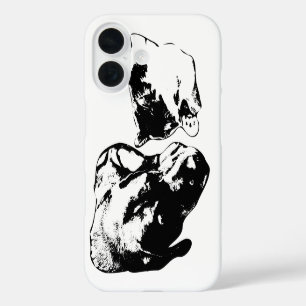 iPhone 16 Funda Monocromo de perros y gatos juntos