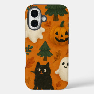 iPhone 16 Funda móvil de ghosts y calabazas