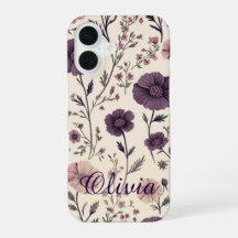 Funda para iPhon con nombre personalizado de flore