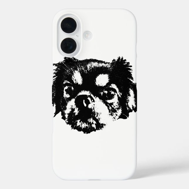 iPhone 16 Funda para perro de tinta Chihuahua – Tranquila y  (Reverso )