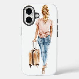iPhone 16 Funda para teléfono Chic Travel Girl