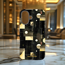 iPhone 16 Funda para teléfono con arte geométrico equilibrad