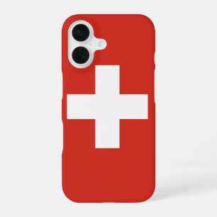 iPhone 16 Funda para teléfono con bandera de Suiza