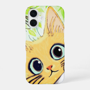 iPhone 16 Funda para teléfono con gatito Peekaboo – Diseño d