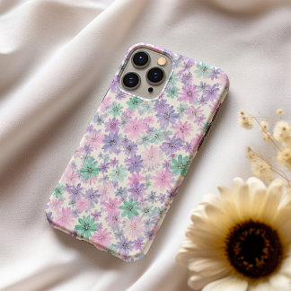 iPhone 16 Funda para Teléfono con Patrón Floral Suave Pastel