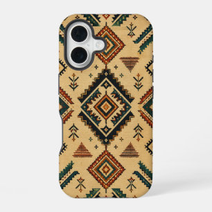 iPhone 16 Funda para teléfono con patrón geométrico tribal d