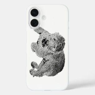 iPhone 16 Funda para teléfono Curly Dog – Boceto de perro tu