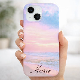 iPhone 16 Funda para teléfono de algodón de azúcar playa de