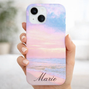 iPhone 16 Funda para teléfono de algodón de azúcar playa de