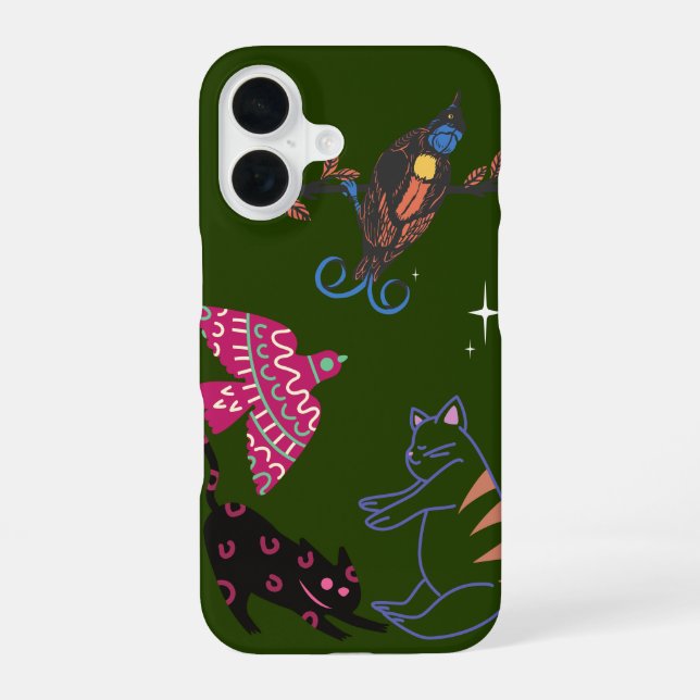 iPhone 16 Funda para teléfono de animales del bosque estrell (Reverso )