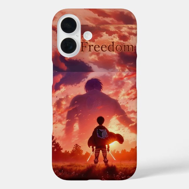 iPhone 16 Funda para teléfono de Anime Libertad Attack on Ti (Reverso )