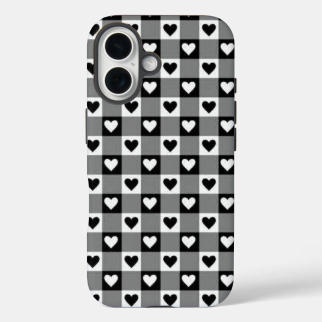 iPhone 16 Funda para teléfono de cuadros gingham estéticos c (Reverso )