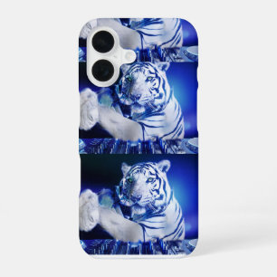 iPhone 16 Funda para teléfono de DJ de Tigre de Neón – Cyber
