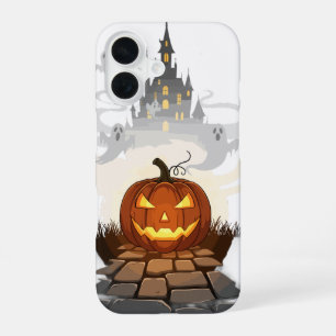 iPhone 16 Funda para teléfono de Halloween Castillo Embrujad
