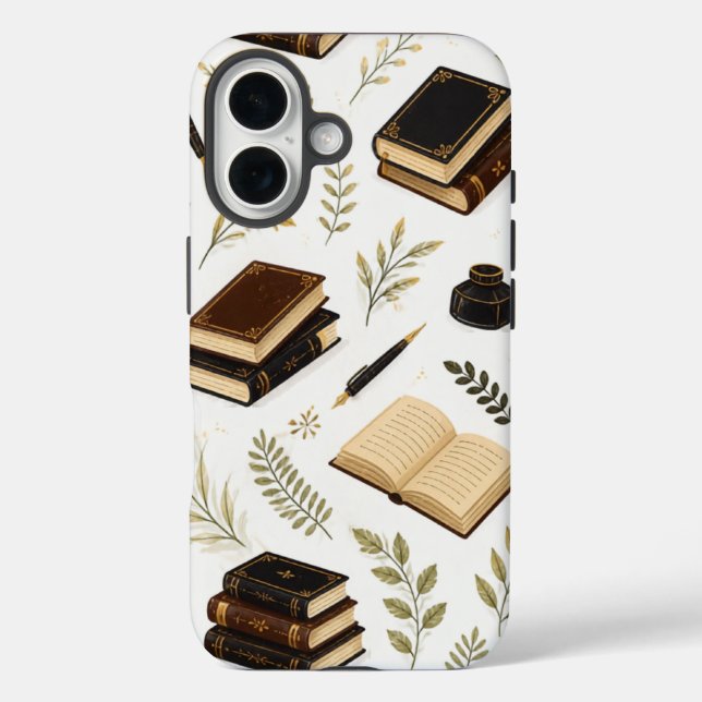 iPhone 16 Funda para teléfono de libros de Dark Academia - B (Reverso )