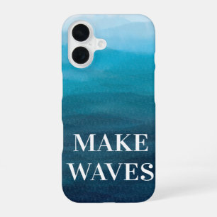 iPhone 16 Funda para teléfono de mar azul turquesa, Haz olas