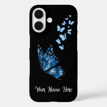 Funda para teléfono de mariposa azul personalizada
