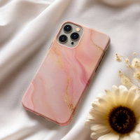 Funda para Teléfono de Mármol Melocotón y Dorado P