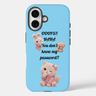 iPhone 16 Funda para teléfono de osito de peluche gato conej