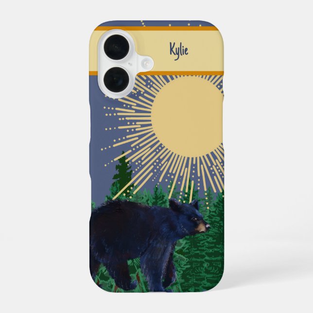 iPhone 16 Funda para teléfono de Oso Negro (Reverso )
