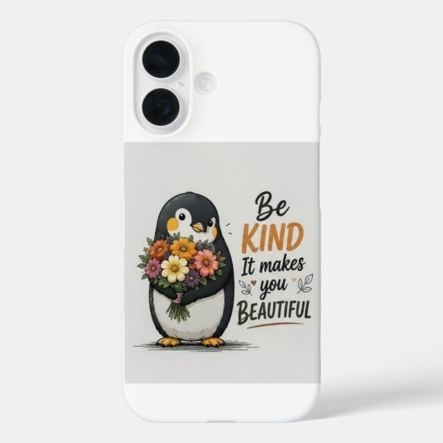 iPhone 16 Funda para teléfono de pingüino amable | Pingüino  (Reverso )