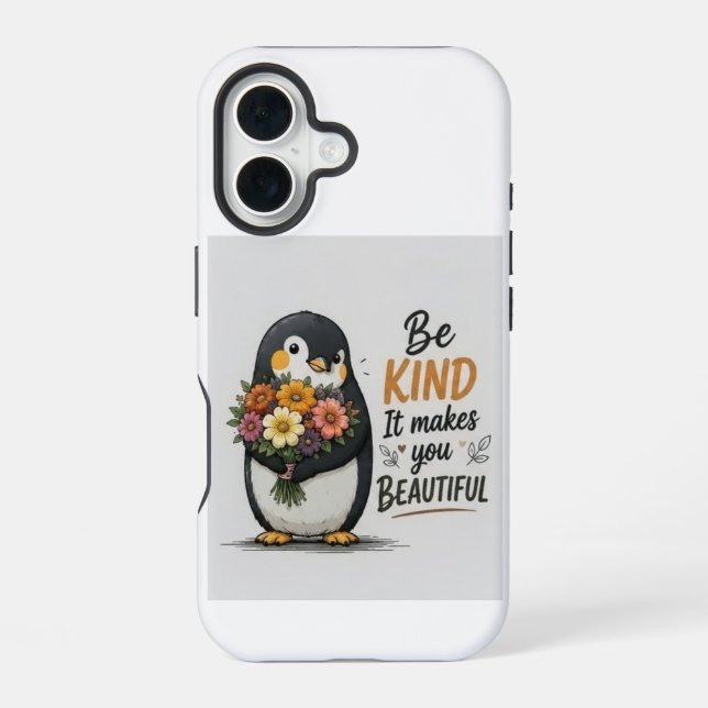 iPhone 16 Funda para teléfono de pingüino amable | Pingüino  (Reverso )