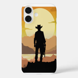 iPhone 16 Funda para teléfono de pistolero del Oeste Salvaje