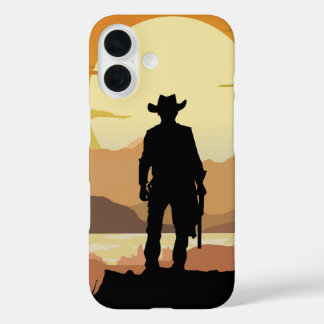 iPhone 16 Funda para teléfono de pistolero del Oeste Salvaje