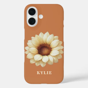 iPhone 16 Funda para teléfono de terracota con nombre de gir