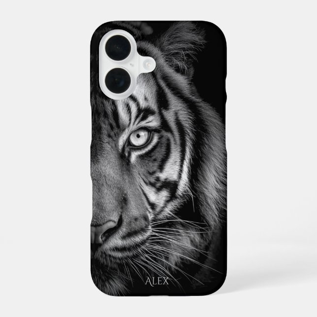 iPhone 16 Funda para teléfono de tigre – Personalizable (Reverso )