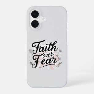 iPhone 16 Funda para teléfono Fe Sobre Miedo