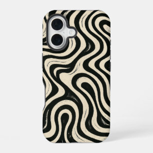 iPhone 16 Funda para teléfono Groovy Swirl