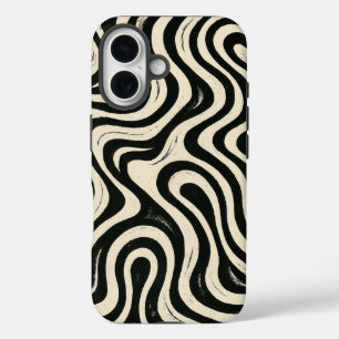 iPhone 16 Funda para teléfono Groovy Swirl