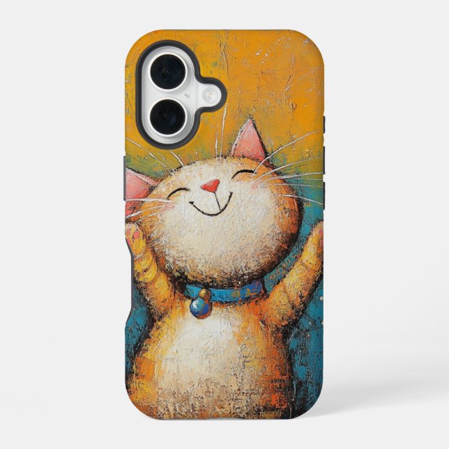 iPhone 16 Funda para teléfono I6 de gato caprichoso (Reverso )