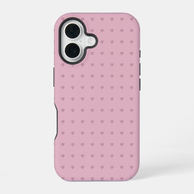 iPhone 16 Funda para teléfono / iPad con patrón de corazón e (Reverso )