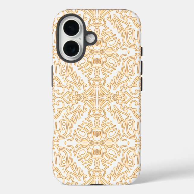 iPhone 16 Funda para teléfono / iPad de Damasco Dorado de ll (Reverso )