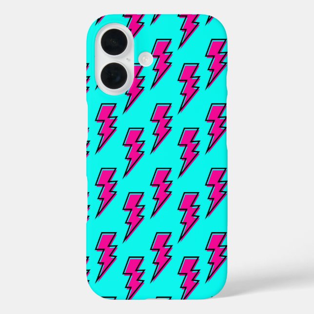 iPhone 16 Funda para teléfono móvil Volt de iluminación rosa (Reverso )