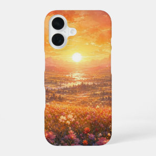 iPhone 16 Funda para teléfono Pradera Amanecer Dorado