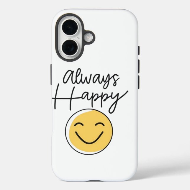 iPhone 16 Funda para teléfono Smiley "Siempre Feliz" Radiant (Reverso )