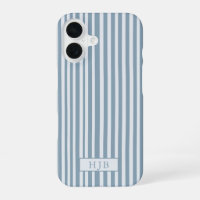 Funda Preppy Azul con Raya Monograma Bonito para i