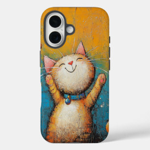 iPhone 16 Funda Whimsical Cat Phone I6
