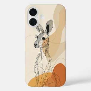 iPhone 16 Gentle Fawn - Funda de esbozo mínimo de animales