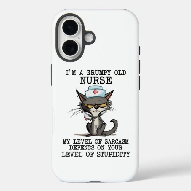 iPhone 16 Grumpy Funda de enfermería antigua - Diseño divert (Reverso )