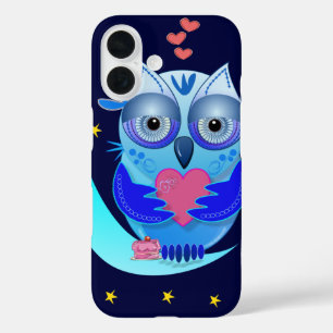 iPhone 16 Hermosa lechuza personalizado en el funda amoroso