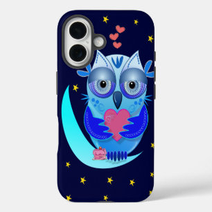 iPhone 16 Hermosa lechuza personalizado en el funda amoroso
