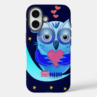 iPhone 16 Hermosa lechuza personalizado en el funda amoroso