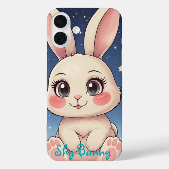 iPhone 16 Plus Conejito Tímido – Funda de Modo Suave (Reverso )