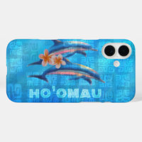 FUNDA de Collage Primitivo para delfines Hawaianos