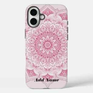 iPhone 16 Plus Funda de Mandala rosa árabe